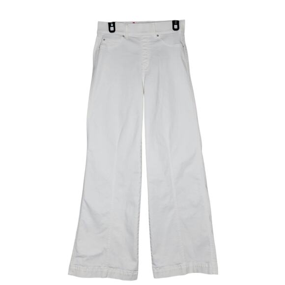 Spanx Wide Leg Jeans M Stretch Pull On Slimming Front Seam Retro Boho Shapewear - Picture 1 of 9